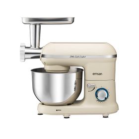 Emsan Bella Gusto Comfort Kıyma Çekme Aparatlı Krem 1300 W 5.5 lt Hamur Yoğurma Makinesi