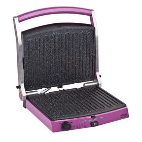 Emsan Bella Gusto Violet 2000 W 6 Adet Pişirme Kapasitesi Granit Çıkarılabilir Plaka Izgara ve Tost Makinesi