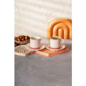 Emsan Benedict New Bone 2 Kişilik 90 ml Bordo Kahve Fincan Takımı