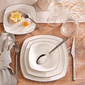 Emsan Bone Celine Platin 6 Kişilik 24 Parça Porselen Yemek Takımı