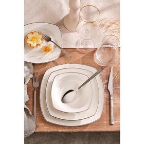 Emsan Bone Celine Platin 6 Kişilik 24 Parça Porselen Yemek Takımı