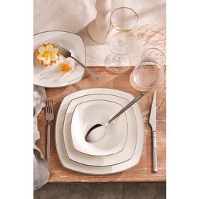 Emsan Bone Celine Platin 6 Kişilik 24 Parça Porselen Yemek Takımı