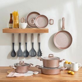 Emsan Brava Golden Pink 14 Parça Granit Tencere Seti