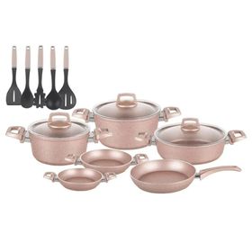 Emsan Brava Golden Pink 14 Parça Granit Tencere Seti