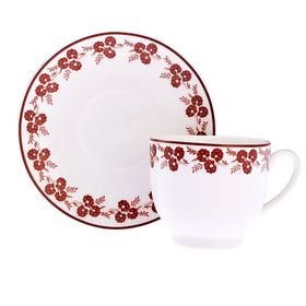 Emsan Casy New Bone 90 ml Bordo 2 Kişilik Kahve Fincan Takımı