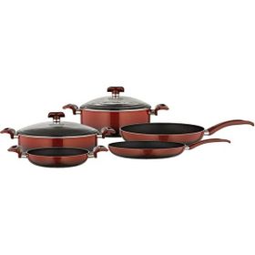 Emsan Cera - Moni Kırmızı Extra 7 Parça Seramik Tencere Seti