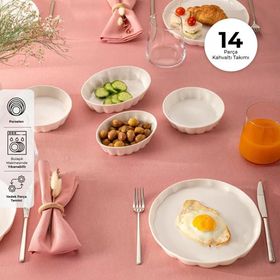 Emsan Cozy 14 Parça 6 Kişilik Beyaz Porselen Kahvaltı Takımı