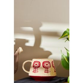 Emsan Ethnic Flower New Bone 480 ml Bordo Kupa