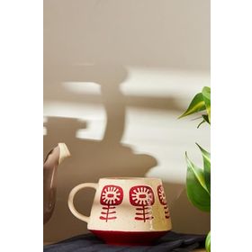 Emsan Ethnic Flower New Bone 480 ml Bordo Kupa