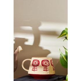 Emsan Ethnic Flower New Bone 480 ml Bordo Kupa
