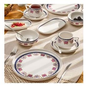 Emsan Ethnic Pink Porselen 32 Parça 6 Kişilik Kahvaltı/Servis Takımı