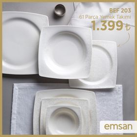 Emsan Fine Bone Bef 203 61 Parça Yemek Takımı