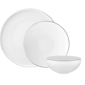 Emsan Fine Bone Freya Platin 18 Parça 6 Kişilik Yuvarlak Yemek Takımı