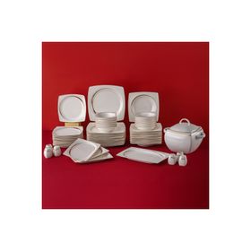 Emsan Fine Bone Hale 60 Parça 12 Kişilik Gold Kare Yemek Takımı