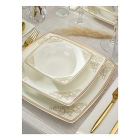 Emsan Fine Bone Masal Gold 61 Parça Yemek Takımı