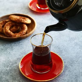 Emsan Heybeli Kırmızı 12 Parça 6 Kişilik Çay Set