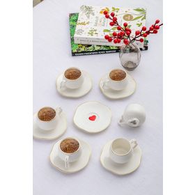 Emsan Kalpten Kalbe 90 ml 6 Kişilik Kahve Fincan Takımı