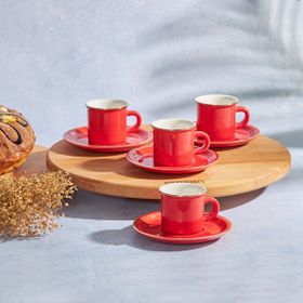 Emsan Kısmet Kırmızı 6 Kişilik 90 ml Kahve Fincan Takımı