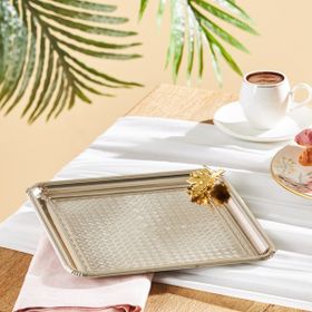 Emsan Leafy Platin Kare Tepsi