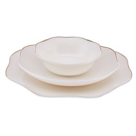 Emsan Lotus Fine Bone Gold 18 Parça 6 Kişilik Yemek Takımı