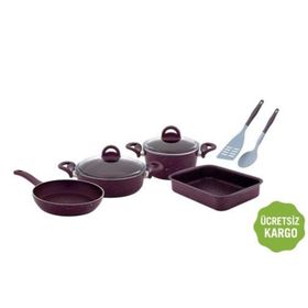 Emsan Marble 8 Parça Mor Tencere Seti