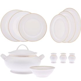 Emsan New Marly Porselen Gold 60 Parça 12 Kişilik Yuvarlak Yemek Takımı