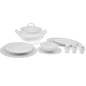 Emsan New Marly Porselen Platin 60 Parça 12 Kişilik Yuvarlak Yemek Takımı