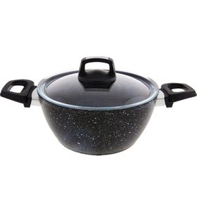 Emsan Oasis-S Granit Set Blue Star 7 Parça Tencere Seti - 18 cm - Siyah