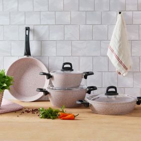 Emsan Oasis-s Lavander 7 Parça Granit Tencere Seti