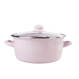 Emsan Pembe Pastel Emaye 24 Cm Kızartma Tenceresi