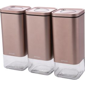 Emsan Plaza 3'lü Golden Pink Büyük Kavanoz