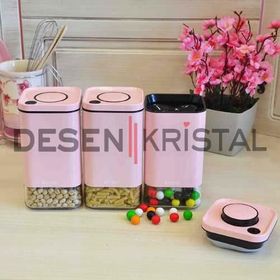 Emsan Plaza Baby Pink Orta 3'lü Kavanoz Seti