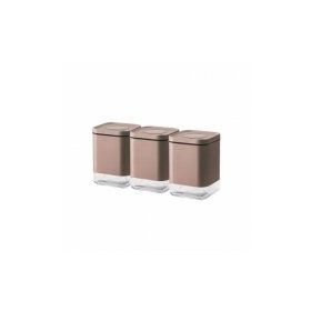 Emsan Plaza Golden Pink Küçük 3'lü Kavanoz Seti