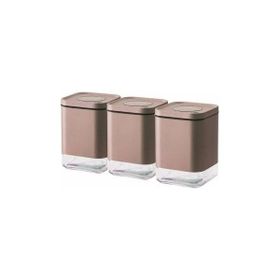 Emsan Plaza Golden Pink Küçük 3'lü Kavanoz Seti
