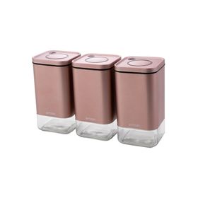 Emsan Plaza Golden Pink Orta 3'lü Kavanoz Seti