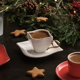 Emsan Sonsuz Aşk 2 Kişilik Beyaz Kahve Fincan Takımı