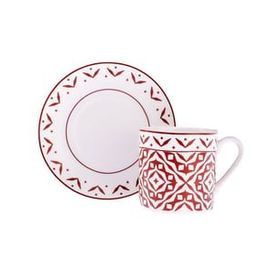 Emsan Verano New Bone 6 Kişilik 90 ml Bordo Kahve Fincan Takımı