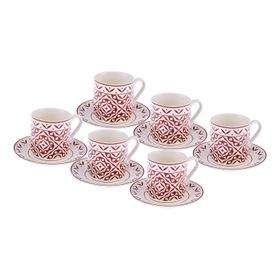 Emsan Verano New Bone 6 Kişilik 90 ml Bordo Kahve Fincan Takımı