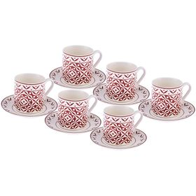 Emsan Verano New Bone 6 Kişilik 90 ml Bordo Kahve Fincan Takımı