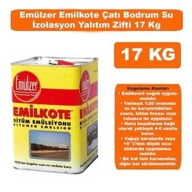 Emülzer Emilkote Bitüm Emülsiyonu 17 kg Rutubete Karşı Çatı Bodrum Su İzolasyon Yalıtım Zifti