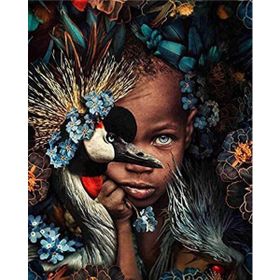 Ena Butik 90x110 cm Afrikalı Çocuk ve Kuş Sayılarla Boyama Seti Rulo Duvar Sticker
