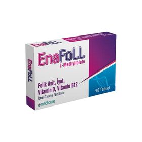 EnaFoLL L Methylfolate Folik Asit İyot 90 Tablet