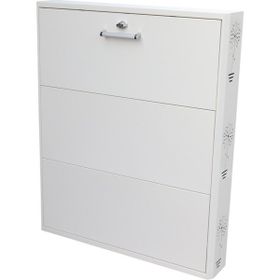Enazon 116 3x4 12 Çift Beyaz Düşer Kapaklı Geniş Ayakkabı Dolabı