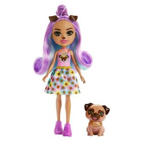 Enchantimals FNH22-HKN11 Enchantimals Pug Penna ve Trusty Popüler Karakter Bebekler