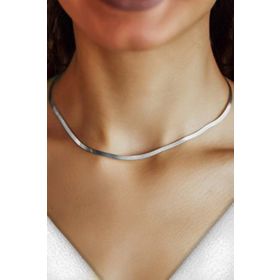 ENCİLİ SİLVER 925 Ayar 3,3 mm Gümüş İtalyan Ezme Model Kadın Kolye
