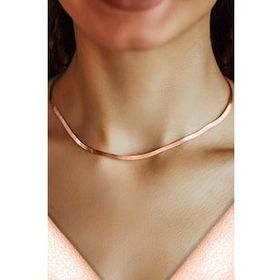 ENCİLİ SİLVER 925 Ayar Gümüş İtalyan Yassı Model Kadın Rose Zincir Kolye