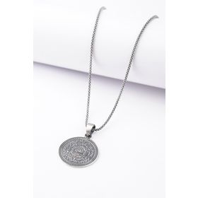 ENCİLİ SİLVER 925 Ayar Gümüş Kıtmir Nazar Duası Model Erkek Kolye