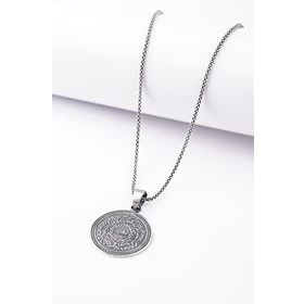 ENCİLİ SİLVER 925 Ayar Gümüş Kıtmir Nazar Duası Model Erkek Kolye