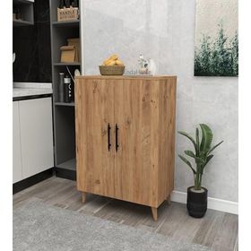 Enda Home Collection 3 Raflı 2 Kapaklı Çam Çok Amaçlı Dolap