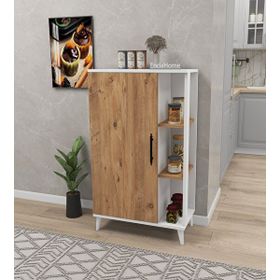 Enda Home Collection 6 Raflı Kapaklı 97x65x32 cm Çam Beyaz Çok Amaçlı Dolap